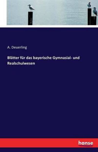 Cover for Deuerling · Blätter für das bayerische Gy (Buch) (2016)
