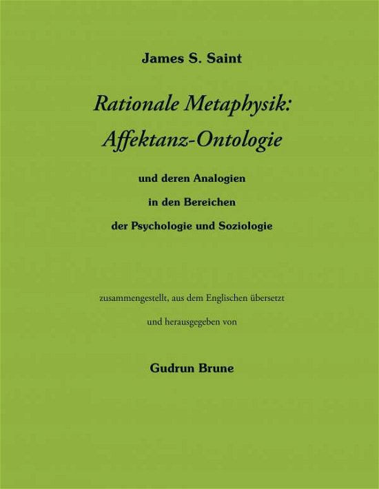 Cover for Saint · Rationale Metaphysik: Affektanz - (Bog)