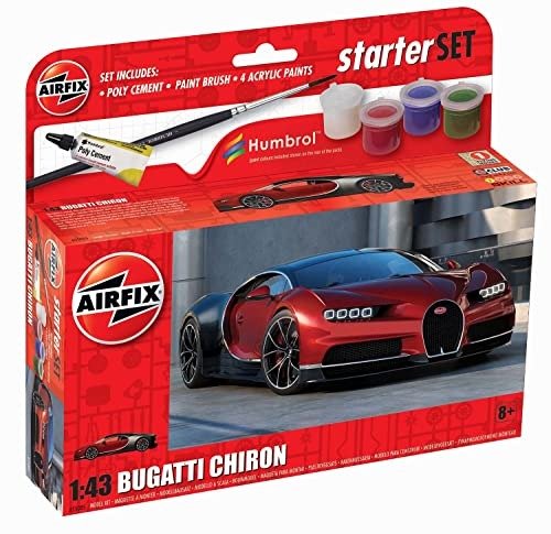 Airfix - 1:43 Small Starter Set New Bugatti Chiron (3/22) * - Airfix - Merchandise - Airfix-Humbrol - 5055286686443 - 