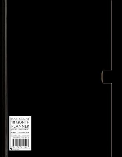 Cover for Flame Tree · Black large plain &amp; simple 18 month planner 2017 (Book) (2016)
