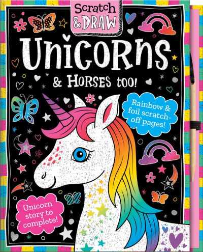 Cover for Joshua George · Scratch and Draw Unicorns &amp; Horses Too! (Inbunden Bok) (2021)