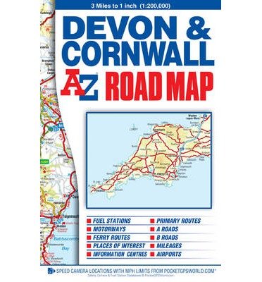 Cover for Geographers' A-Z Map Company · Devon &amp; Cornwall Road Map - A-Z Road Map (Map) [24 Revised edition] (2018)