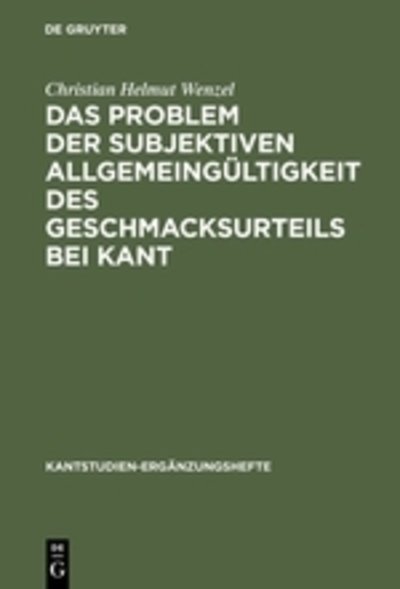 Cover for Wenzel · Das Problem der subjektiven Allg (Book) [German edition] (2000)