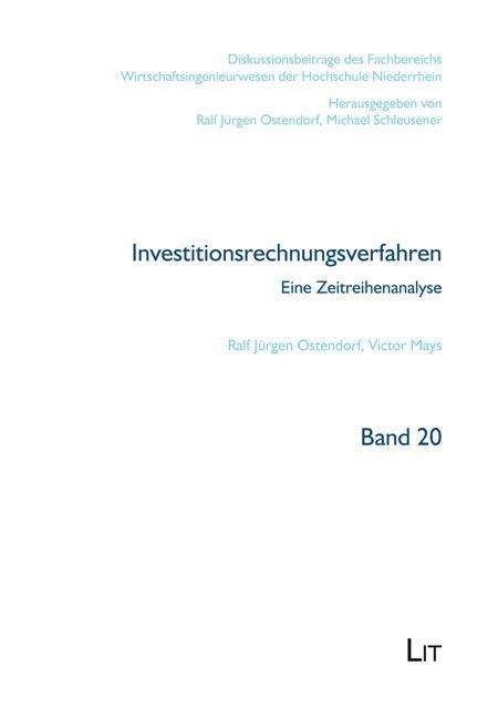 Cover for Ostendorf · Investitionsrechnungsverfahre (Book)