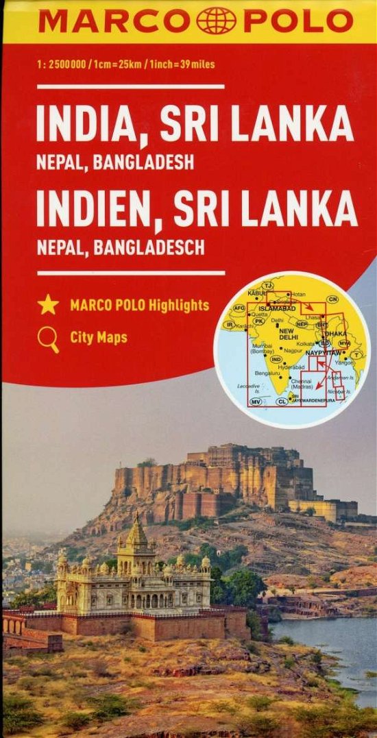 Cover for Marco Polo · India, Sri Lanka, Nepal, Bangladesh Marco Polo Map (Landkarten) (2021)