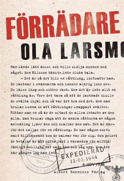 Cover for Ola Larsmo · Förrädare (ePUB) (2012)