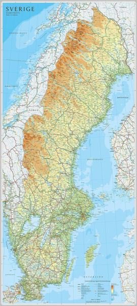 Cover for Norstedts · Sverige väggkarta 1:1 300 000 (Map) (2016)