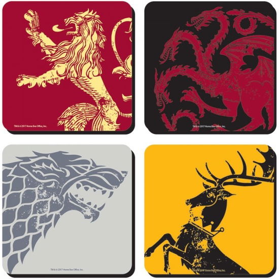 Sigils (Coaster Set Of 4 / Set 4 Sottobicchieri) - Game Of Thrones: Half Moon Bay - Merchandise - HALF MOON BAY - 5055453452444 - 