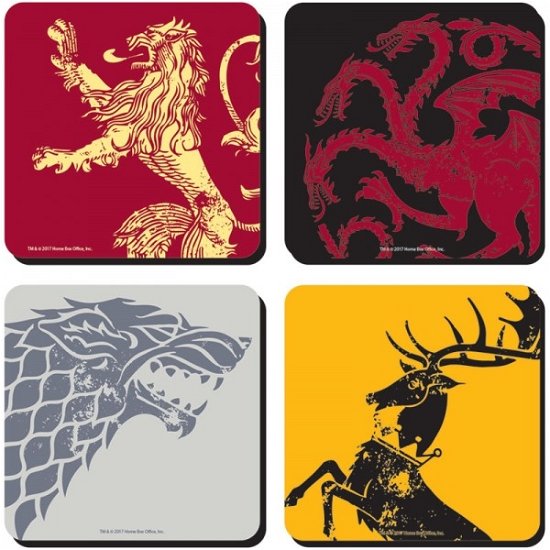 Sigils (Coaster Set Of 4 / Set 4 Sottobicchieri) - Game Of Thrones: Half Moon Bay - Produtos - HALF MOON BAY - 5055453452444 - 