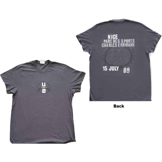 Cover for U2 · U2 Unisex T-Shirt: 360 Degree Tour Nice 2009 (Grey) (Back Print &amp; Ex-Tour) (T-shirt) [size M] (2022)