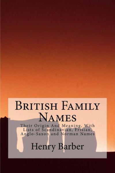 Cover for Henry Barber · British Family Names (Paperback Book) (2015)