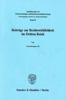 Cover for Ule · Beiträge zur Rechtswirklichkeit im (Buch) (1987)