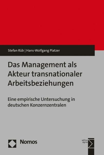 Das Management als Akteur transnati - Rüb - Bøger -  - 9783848753444 - 28. september 2018