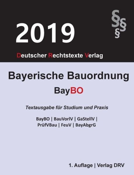 Cover for Drv · Bayerische Bauordnung (Bog) (2019)