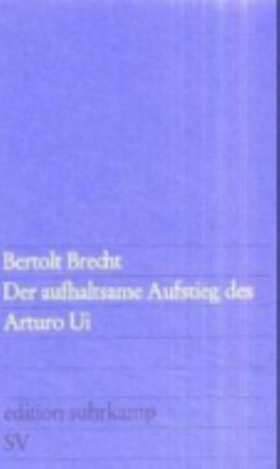 Cover for Bertolt Brecht · Edit.Suhrk.0144 Brecht.Aufhaltsame Aufs (Bog)