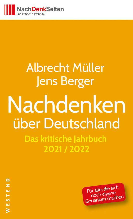 Cover for Albrecht Müller · Nachdenken über Deutschland (Paperback Book) (2021)