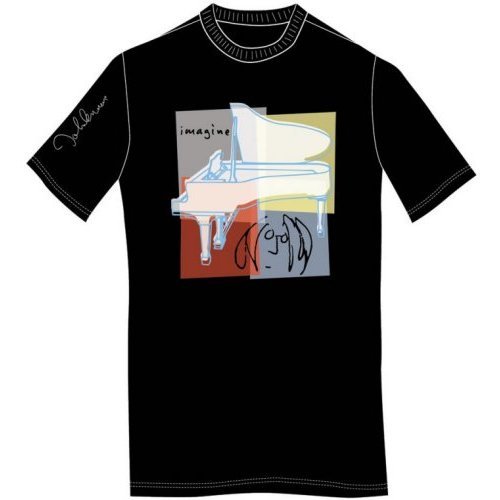 Cover for John Lennon · John Lennon Unisex T-Shirt: Imagine with Piano (CLOTHES) [size S] [Black - Unisex edition]