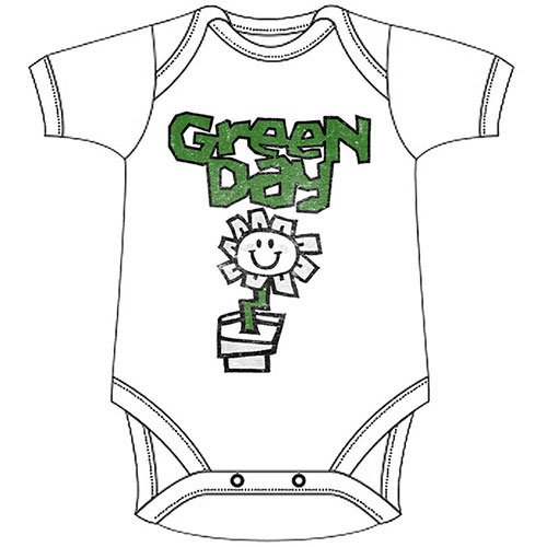 Cover for Green Day · Green Day Kids Baby Grow: Flower Pot (0-3 Months) (Kläder) [size 0-6mths] [White - Kids edition]