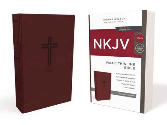 Cover for Thomas Nelson · NKJV, Value Thinline Bible, Burgundy Leathersoft, Red Letter, Comfort Print: Holy Bible, New King James Version (Leather Book) (2018)