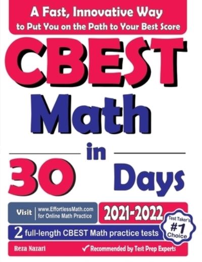 Cover for Reza Nazari · CBEST Math in 30 Days (Paperback Book) (2021)