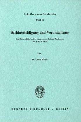 Cover for Behm · Sachbeschädigung und Verunstaltung (Book) (1984)