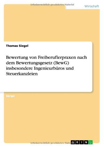 Cover for Siegel · Bewertung von Freiberuflerpraxen (Book) [German edition] (2013)