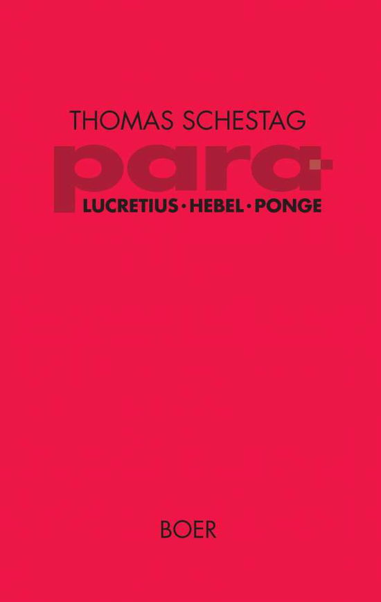 Cover for Schestag · Para - Titus Lucretius Carus, (Book)