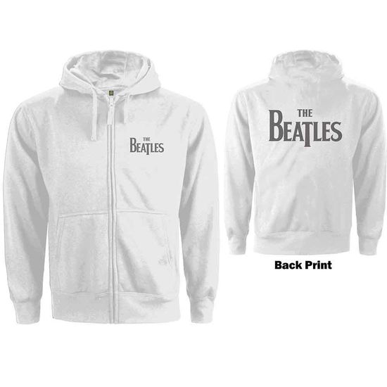 Cover for The Beatles · The Beatles Ladies Zipped Hoodie: Drop T Logo (White) (Back Print) (Hoodie)