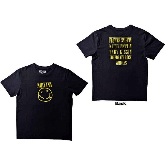Nirvana Unisex T-Shirt: Flower Sniffin (Back Print) - Nirvana - Fanituote - NIRVANA - 5052905294447 - 