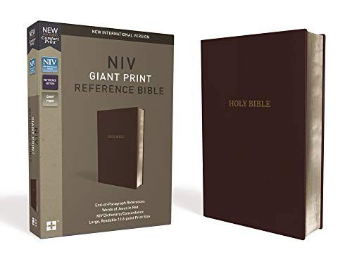 Cover for Zondervan · NIV, Reference Bible, Giant Print, Leather-Look, Burgundy, Red Letter Edition, Indexed, Comfort Print (Imitation Leather Bo) (2018)