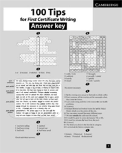 Cover for Annette Capel · 100 Tips for First Certificate Writing Booklet Answer Key (Paperback Book) [Greek edition] (2008)