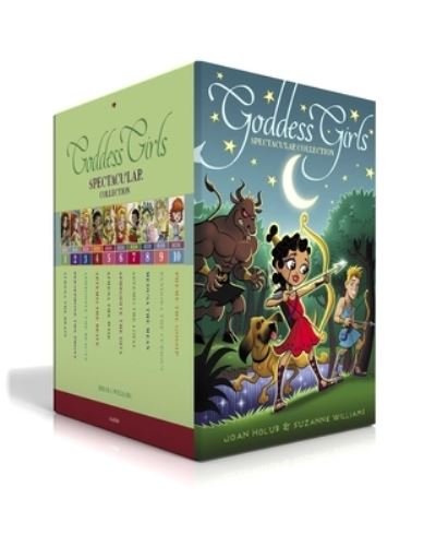Cover for Joan Holub · Goddess Girls Spectacular Collection (Boxed Set): Athena the Brain; Persephone the Phony; Aphrodite the Beauty; Artemis the Brave; Athena the Wise; Aphrodite the Diva; Artemis the Loyal; Medusa the Mean; Pandora the Curious; Pheme the Gossip - Goddess Gir (Paperback Bog) (2023)