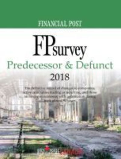 Cover for Grey House Canada · FP Survey: Predecessor &amp; Defunct 2018 (Paperback Book) (2018)