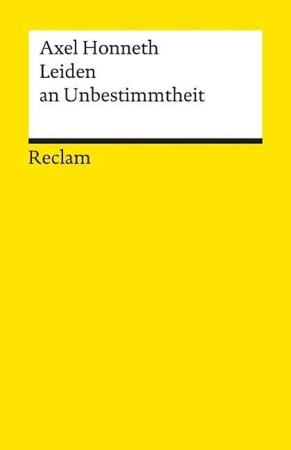 Cover for Axel Honneth · Reclam Ub 18144 Honneth.leiden An Unbes (Book)