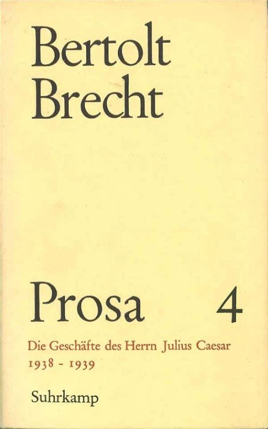 Cover for B. Brecht · Prosa.4 (Book)