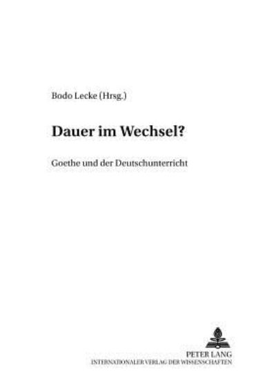 Cover for Dauer im Wechsel?: Goethe und der Deutschunterricht (Paperback Bog) (2000)