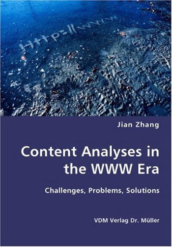 Cover for Jian Zhang · Content Analyses in the Www Era (Paperback Book) (2007)