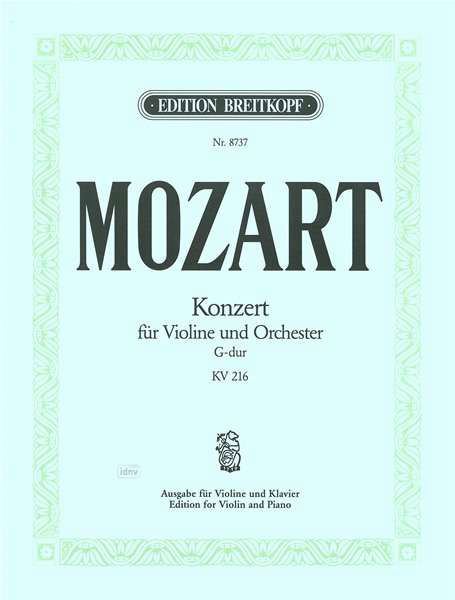 Cover for WA Mozart · Violinkonz.3 KV216,KlA.EB8737 (Book) (2018)