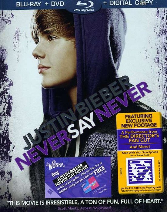 Never Say Never - Justin Bieber - Filmes - PARAMOUNT - 0097360810448 - 17 de fevereiro de 2022