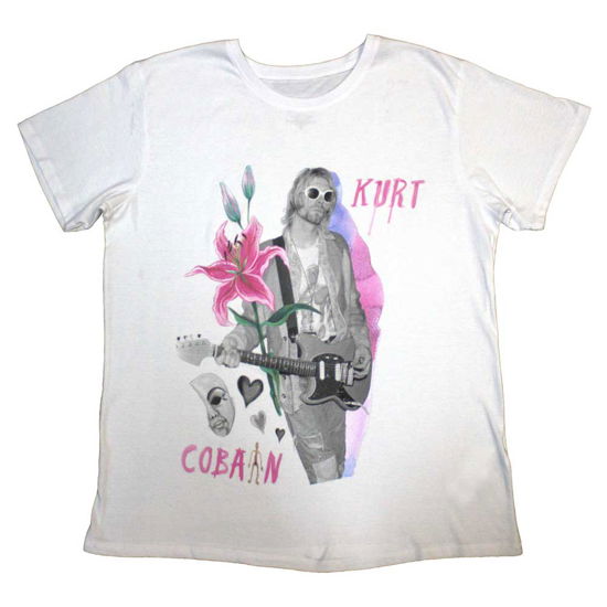 Cover for Kurt Cobain · Kurt Cobain Unisex T-Shirt: Flower (White) (T-shirt) [size L] (2024)