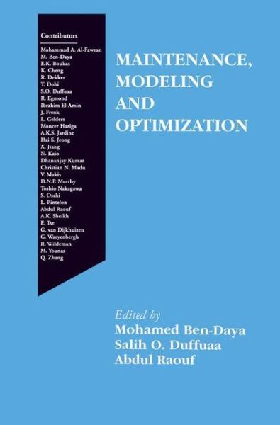 Cover for Salih O Duffuaa · Maintenance, Modeling and Optimization (Paperback Book) [Softcover reprint of the original 1st ed. 2000 edition] (2012)