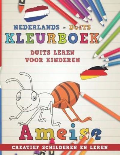 Cover for Nerdmedianl · Kleurboek Nederlands - Duits I Duits leren voor kinderen I Creatief schilderen en leren (Taschenbuch) (2018)