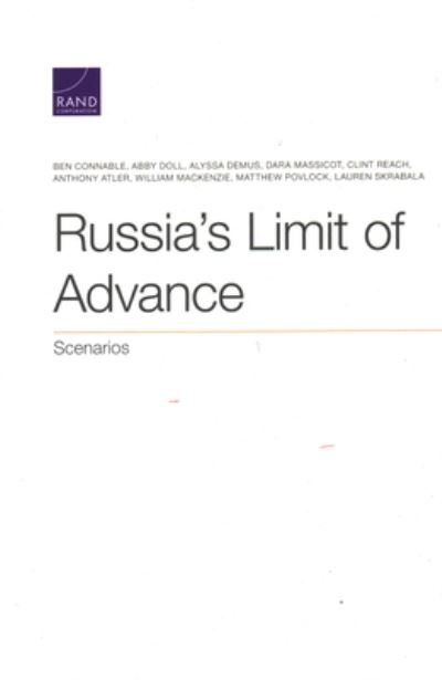 Cover for Ben Connable · Russia's Limit of Advance: Scenarios (Pocketbok) (2020)