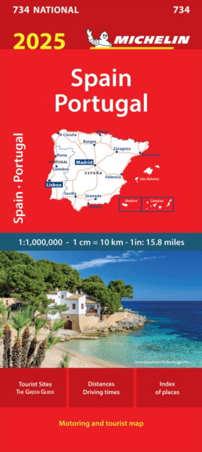 Spain & Portugal 2025 - Michelin National Map 734 - Michelin - Livros - Michelin Editions des Voyages - 9782067265448 - 13 de fevereiro de 2025