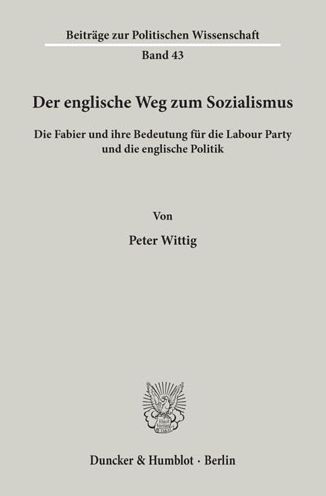 Cover for Wittig · Der englische Weg zum Sozialismu (Book) (1982)