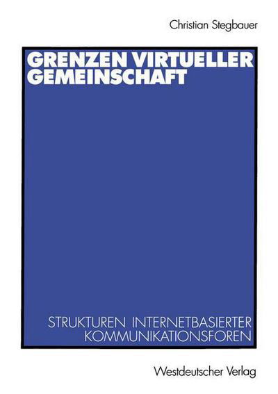 Cover for Christian Stegbauer · Grenzen Virtueller Gemeinschaft (Taschenbuch) [2001 edition] (2001)