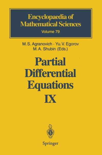 Cover for Yu V Egorov · Partial Differential Equations IX: Elliptic Boundary Value Problems - Encyclopaedia of Mathematical Sciences (Innbunden bok) [1997 edition] (1996)