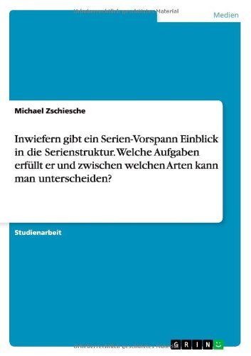 Cover for Zschiesche · Inwiefern gibt ein Serien-Vo (Buch) [German edition] (2010)