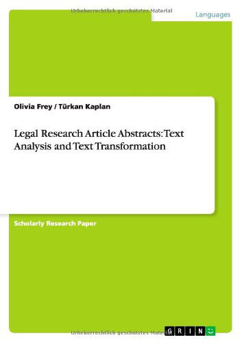 Cover for Frey · Legal Research Article Abstracts: (Book) (2013)