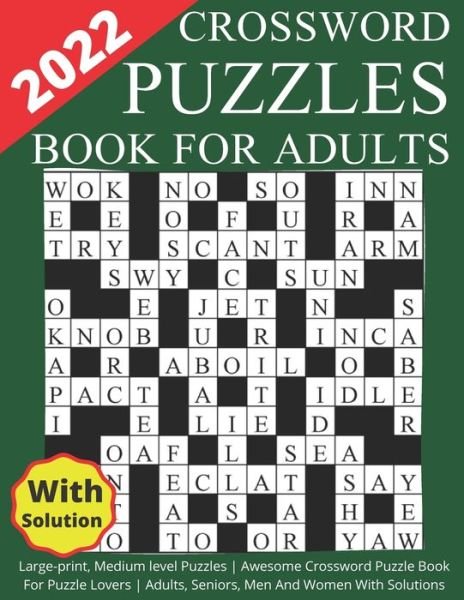 herlldezx 2022 crossword puzzles book for adults large print medium level puzzles awesome crossword puzzle book for puzzle lovers adults seniors men and women with solutions paperback book 2022